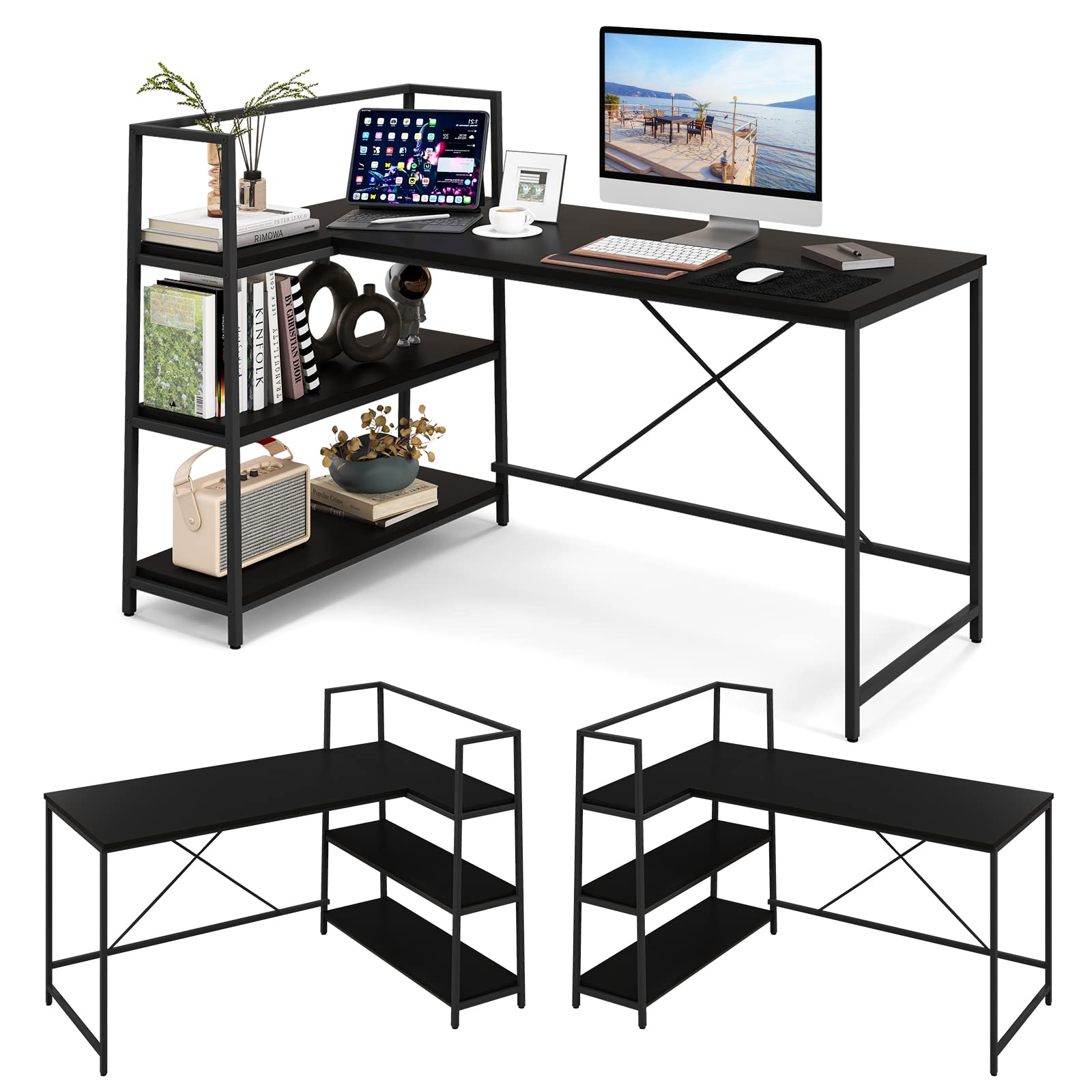 Tangkula Reversible L-Shaped Computer Desk